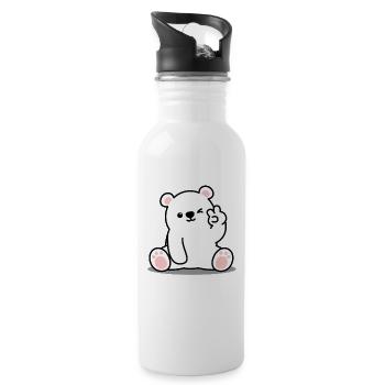 Eisbär Peace - Trinkflasche mit integriertem Trinkhalm - Weiß - Rechts