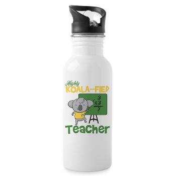 Highly Koala-fied Teacher - Trinkflasche mit integriertem Trinkhalm - Weiß - Rechts