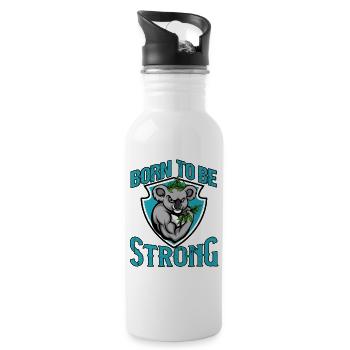 Born To Be Strong - Water bottle with straw - white - Right
