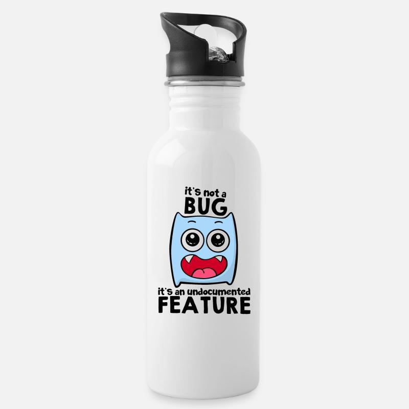 Programmierer - Trinkflasche mit integriertem Trinkhalm - Weiß