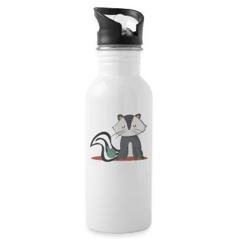 Cute Woodland Creature - Water bottle with straw - white - Right