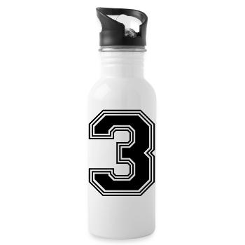 3_Nummer_3_(s31) - Trinkflasche mit integriertem Trinkhalm - Weiß - Rechts