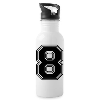 8_Nummer_8_(s31) - Trinkflasche mit integriertem Trinkhalm - Weiß - Rechts