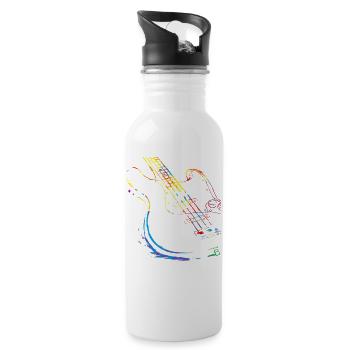Gitarre Musiker Geschenkidee für Gitarristen - Trinkflasche mit integriertem Trinkhalm - Weiß - Rechts