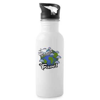 Travel - Trinkflasche mit integriertem Trinkhalm - Weiß - Rechts