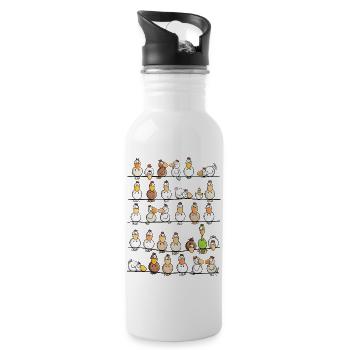 Chicken Farm - Water bottle with straw - white - Right
