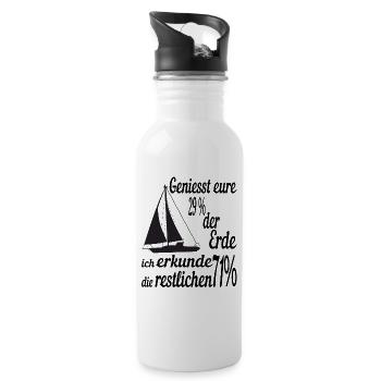 Sailor Sailing Sailboat Saying Gift - Water bottle with straw - white - Right