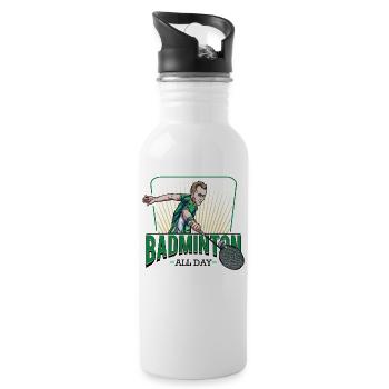Badminton All Day Cool Statement Renard Cadeau - Gourde avec paille intégrée - blanc - Droite