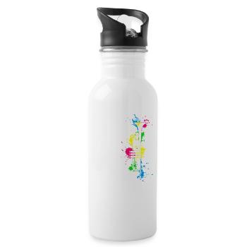 Trumpet Player Musician Jazz Trumpeter Gifts - Water bottle with straw - white - Right