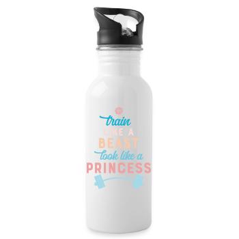 Fitness - Water bottle with straw - white - Right