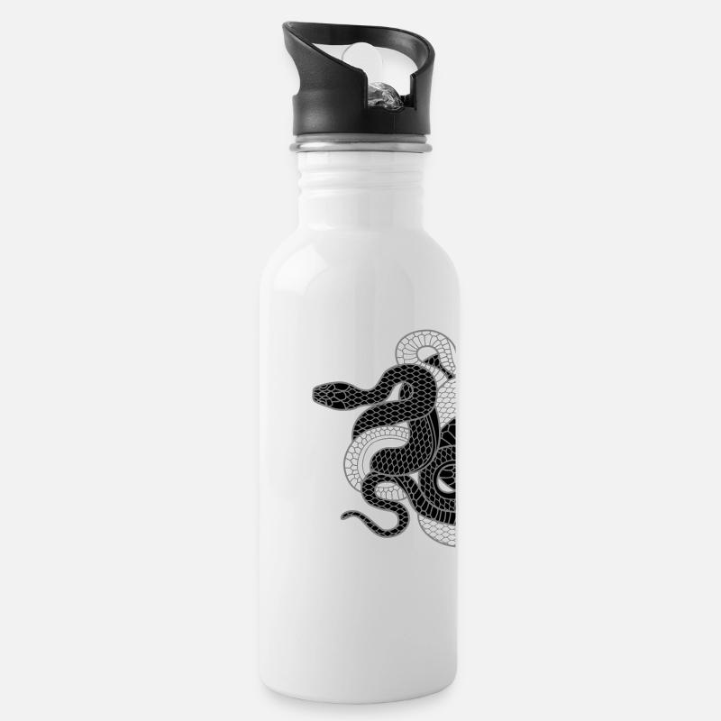 serpents - Gourde avec paille intégrée - blanc