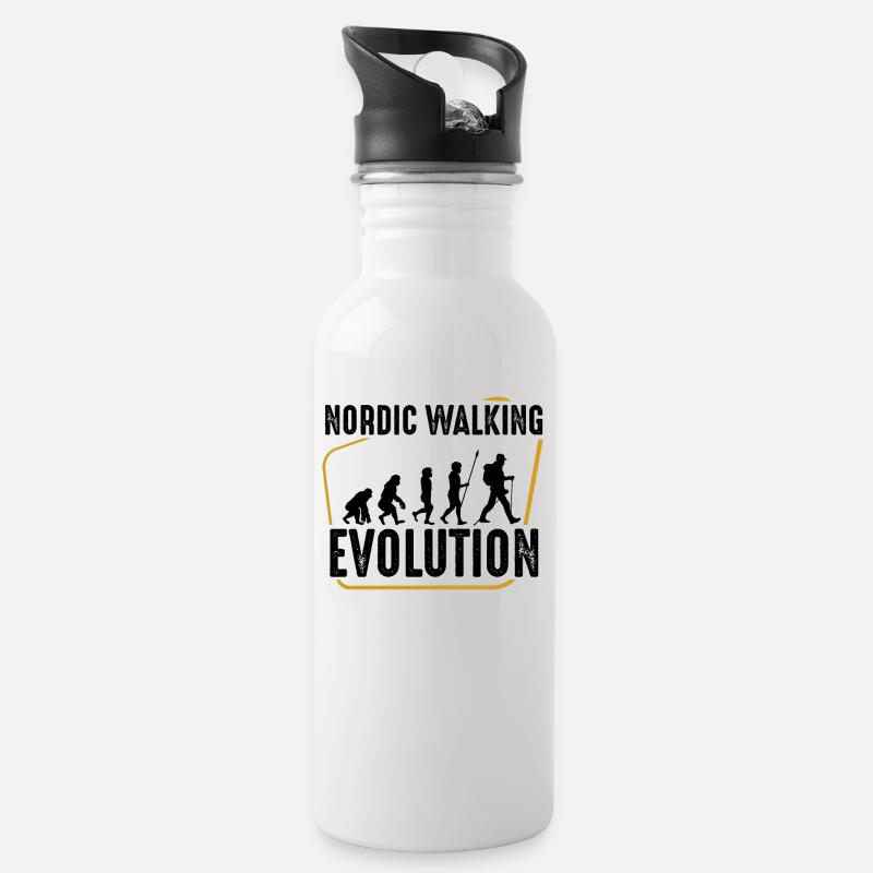 Marche nordique - Gourde avec paille intégrée - blanc