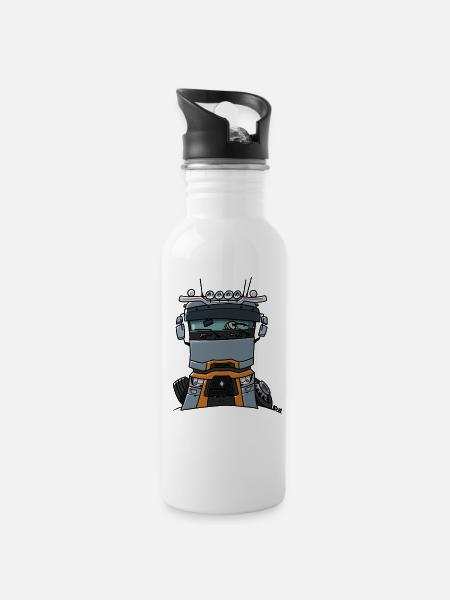 Camion 0813 R - Gourde avec paille intégrée - blanc