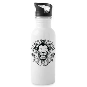 La tête de lion - Gourde avec paille intégrée - blanc - Droite