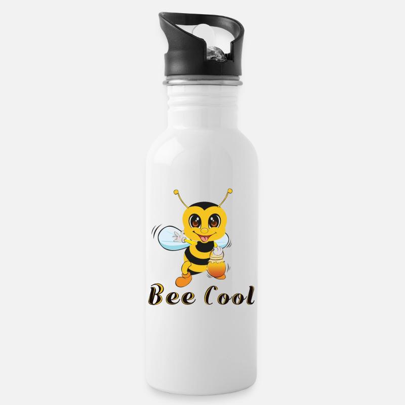 Bee Cool - Gourde avec paille intégrée - blanc