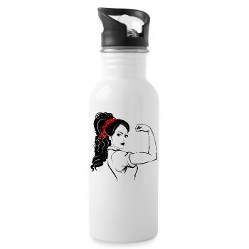 Independent woman - Water bottle with straw - white - Right