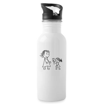 Maman MamanMa mère Fleur Fille Enfant Merci - Gourde avec paille intégrée - blanc - Droite
