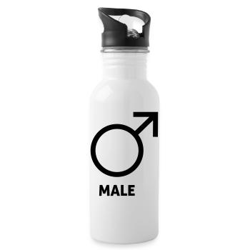 Cadeaux drôles pour hommes - Gourde avec paille intégrée - blanc - Droite