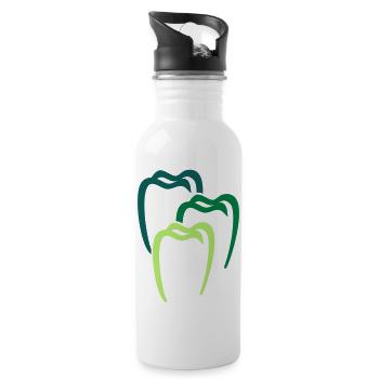 Zahn 4 Zahnarzt Dental Dentist - Trinkflasche mit integriertem Trinkhalm - Weiß - Rechts