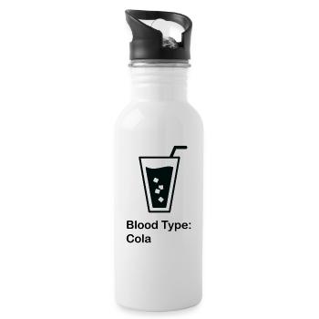 de sang; cola - Gourde avec paille intégrée - blanc - Droite