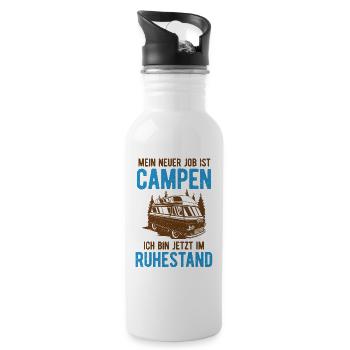 Rente Camping Renter & Camper - Trinkflasche mit integriertem Trinkhalm - Weiß - Rechts