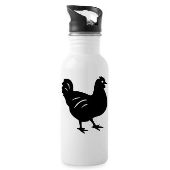 huhn vogel geschenk - Trinkflasche mit integriertem Trinkhalm - Weiß - Rechts