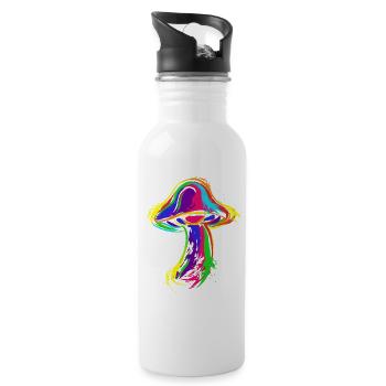 Goa Psytrance Magic Mushroom Gift pour Goa Trancer - Gourde avec paille intégrée - blanc - Droite