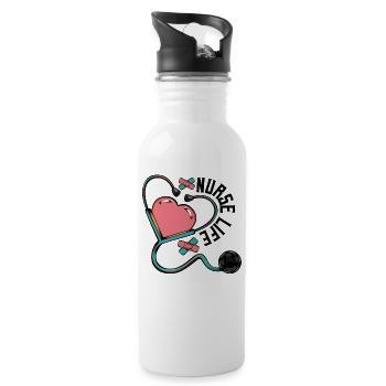 Nurse - Water bottle with straw - white - Right