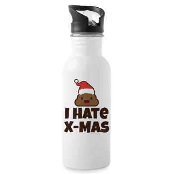 Christmas Xmas December Winter Anti - Water bottle with straw - white - Right
