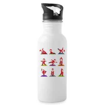 Christmas Yoga Xmas Meditation Gift Idea - Water bottle with straw - white - Right
