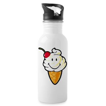 Smiley Ice Cream - Trinkflasche mit integriertem Trinkhalm - Weiß - Rechts