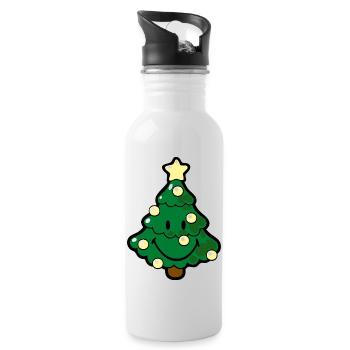 Smiley Christmas Tree - Gourde avec paille intégrée - blanc - Droite