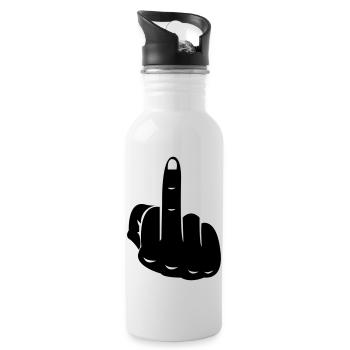 fuck_1 - Trinkflasche mit integriertem Trinkhalm - Weiß - Rechts