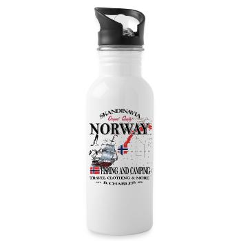Norway Fishing Skandinavia - Gourde avec paille intégrée - blanc - Droite