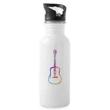 Gradient Acoustic Guitar - Water bottle with straw - white - Right