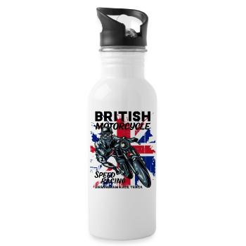 Motorcycles - Trinkflasche mit integriertem Trinkhalm - Weiß - Rechts