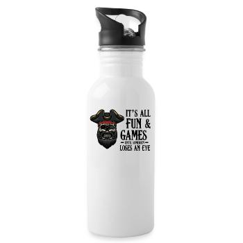 Crâne de pirate énonciations drôles cadeau de pirate - Gourde avec paille intégrée - blanc - Droite