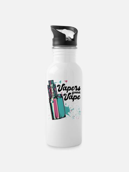Vape - Trinkflasche mit integriertem Trinkhalm - Weiß