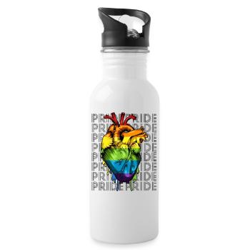 LGBT - Water bottle with straw - white - Right