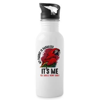 parrot - Water bottle with straw - white - Right