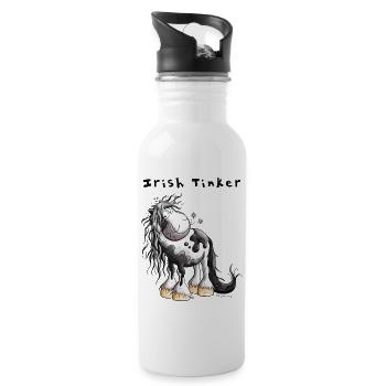 Süßer Irish Tinker - Trinkflasche mit integriertem Trinkhalm - Weiß - Rechts