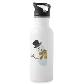 Ugly Bonhomme de neige noël neige - Gourde avec paille intégrée - blanc - Droite