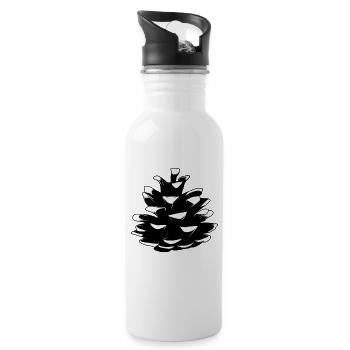 Pine pine cones Pine cones Forest Natural tree - Water bottle with straw - white - Right