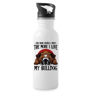 Bulldog Funny Sayings Dog Owner Gift - Water bottle with straw - white - Right