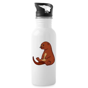 loutre - Gourde avec paille intégrée - blanc - Droite