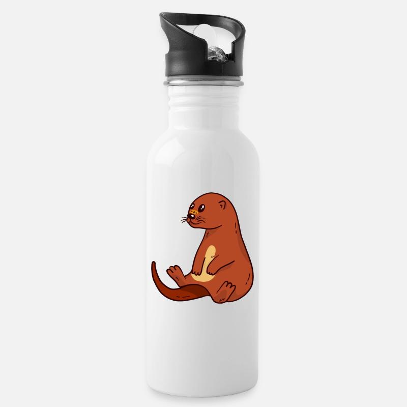 Otter - Trinkflasche mit integriertem Trinkhalm - Weiß