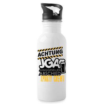 JGA (Achtung) - Trinkflasche mit integriertem Trinkhalm - Weiß - Rechts