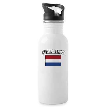 Holland Netherlands Nederland Netherlands Gift - Water bottle with straw - white - Right