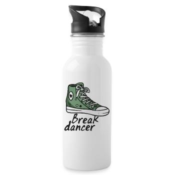 break dancing - Water bottle with straw - white - Right