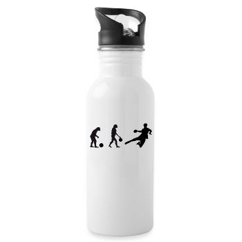 Handball Evolution Football Basketball Handball Player - Water bottle with straw - white - Right